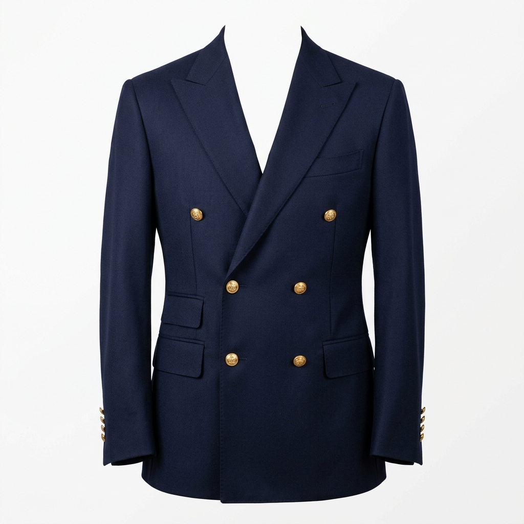 Navy Double-Breasted Blazer