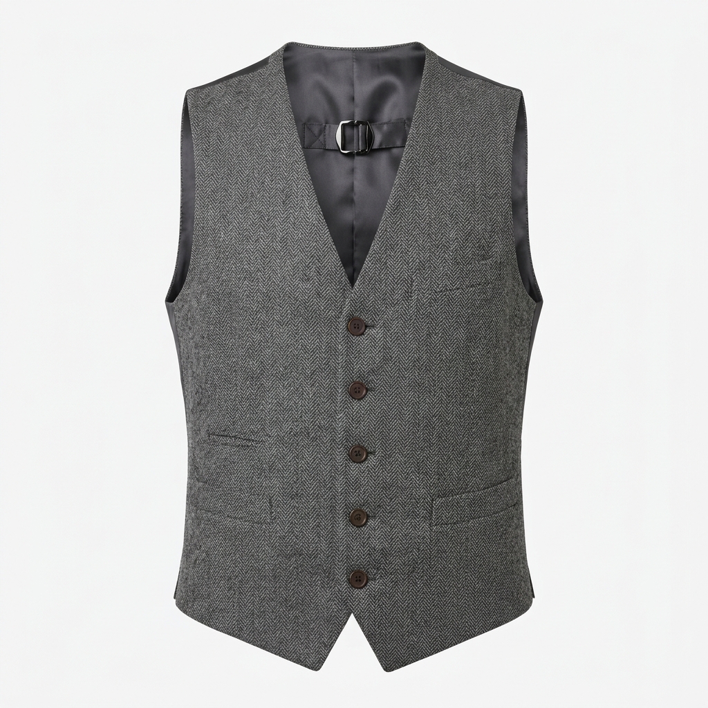 Grey Herringbone Waistcoat