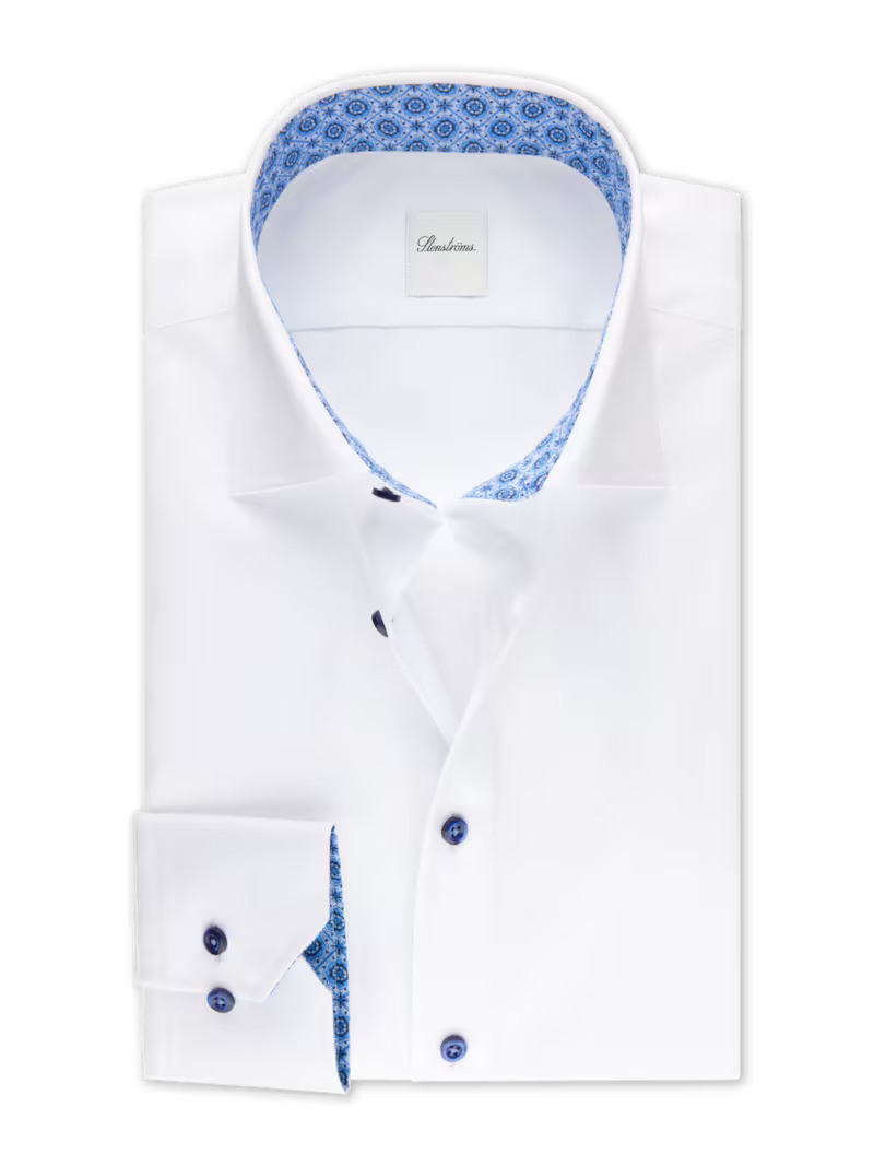 White Twill Shirt with Contrast
