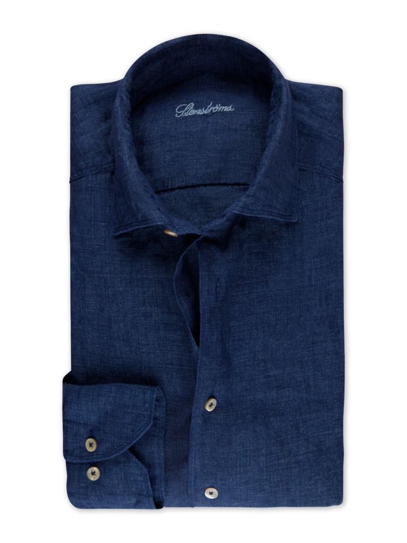 Dark Blue Linen Shirt